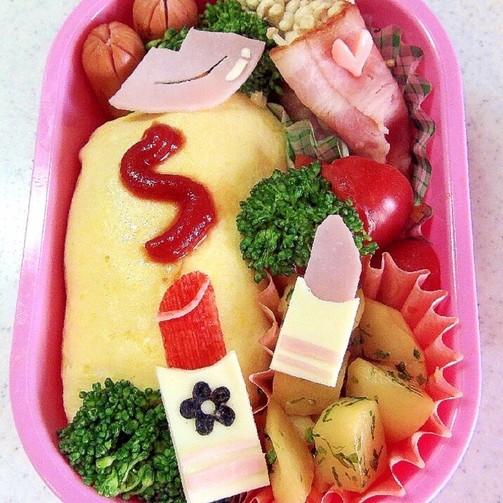 幼稚園弁当　キャラ弁　オムライス　ルージュ弁当